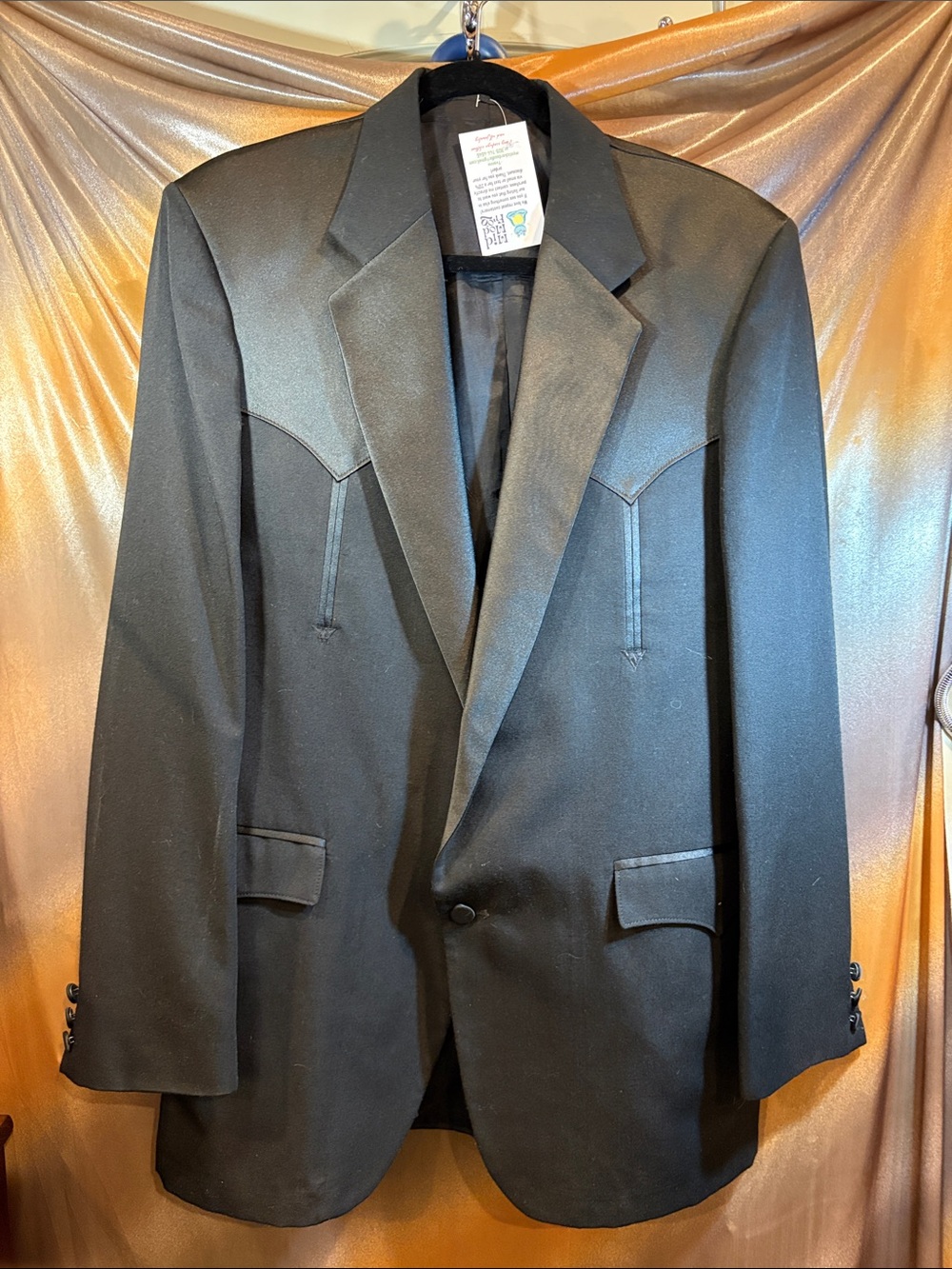 Vintage Circle S Dress western Black  Western-Style Blazer. 44L. See pics Box XX